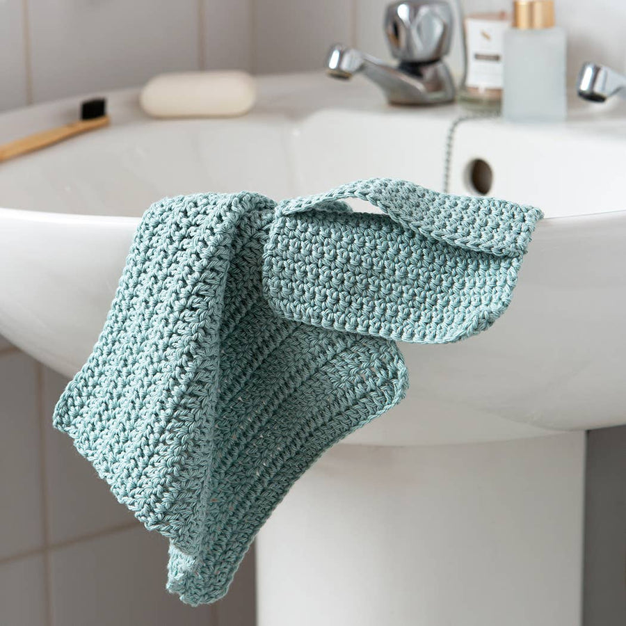 Face Cloth & Scrub Pad Beginner Crochet Kit, Mint