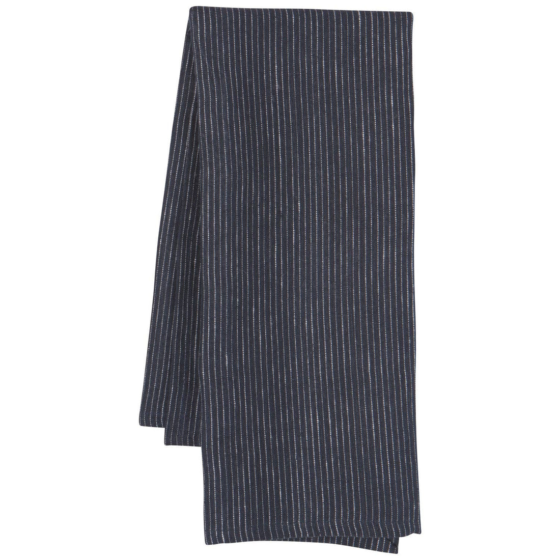 Midnight Blue Pinstripe Linen Dishtowel