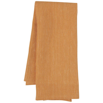 Ochre Pinstripe Linen Dishtowel Embroidery Blank