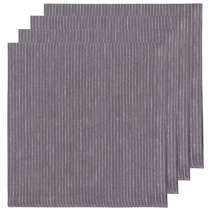 Shadow Pinstripe Linen Napkins Set of 4