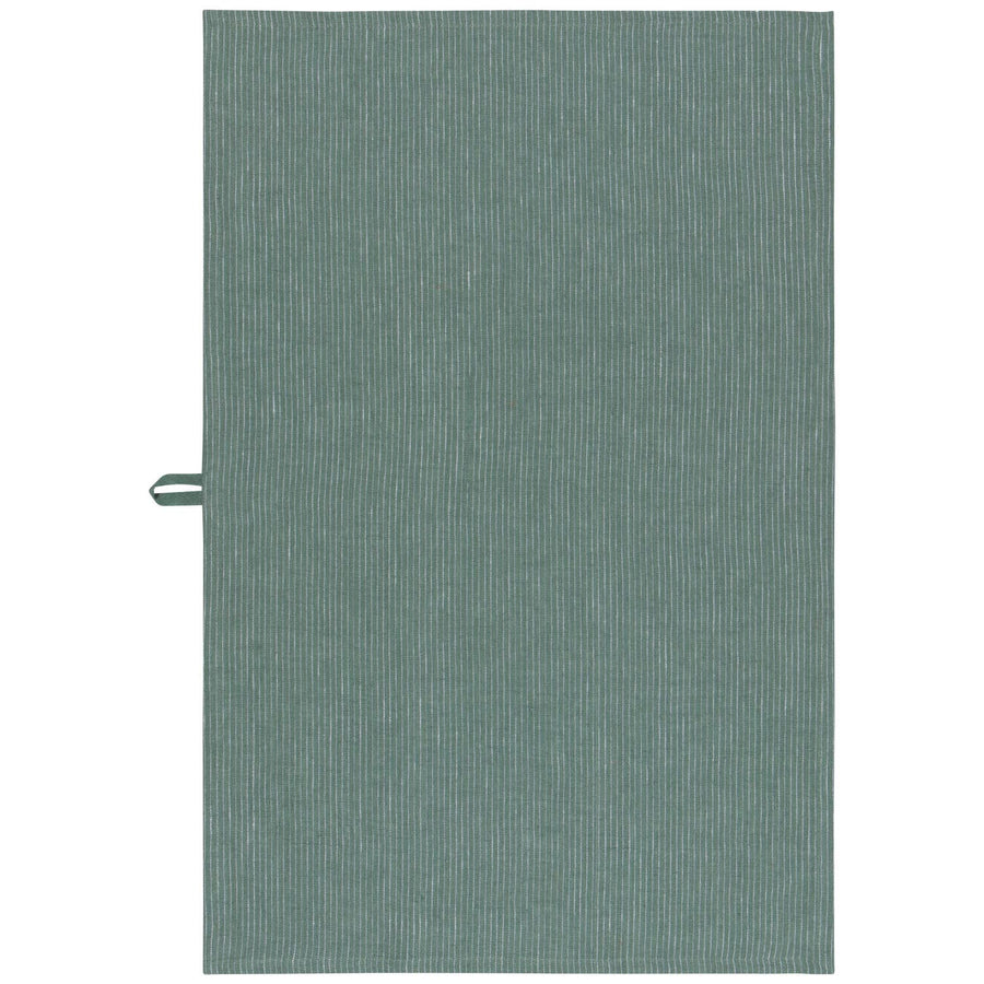 Jade Green Pinstripe Linen Dishtowel