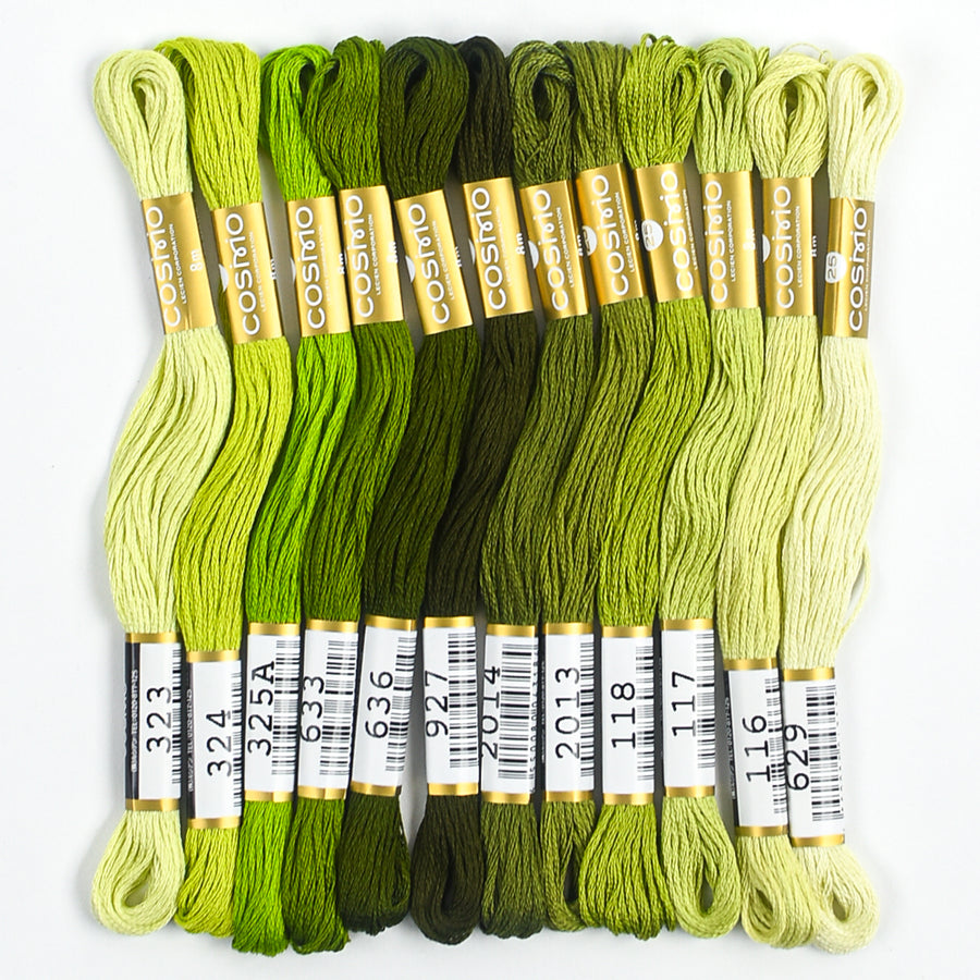 COSMO Embroidery Thread Pack - Leafy Green