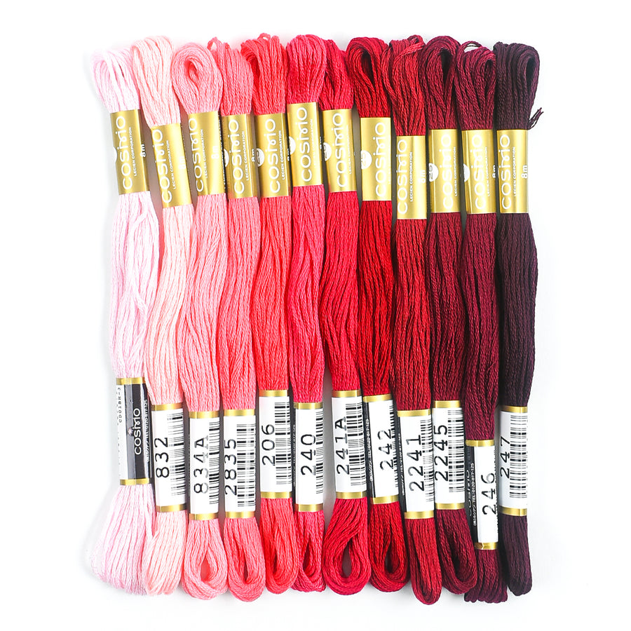 COSMO Embroidery Thread Pack - Red Camellia