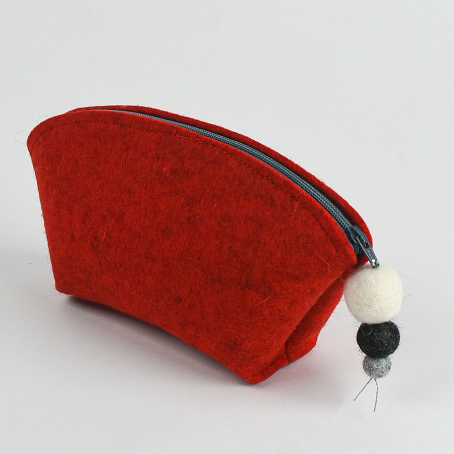 Brigid Wool Pouch - Ruby red