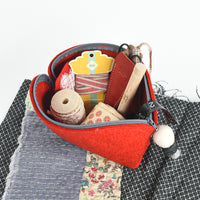 Brigid Wool Pouch - Ruby red