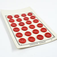 Vintage Red Buttons "Paris Elegant", 1/2"