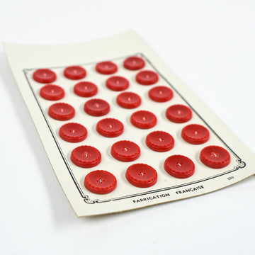 Vintage Red Buttons "Paris Elegant", 1/2"