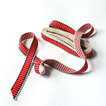 Hand Woven Trim from Greece - Red & Black