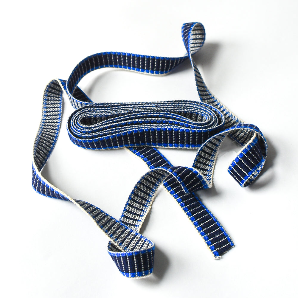 Hand Woven Trim from Greece - Black & Blue