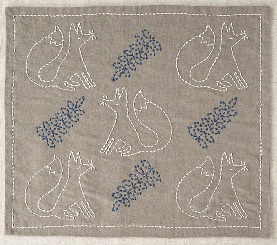 Fox Woodlands Sashiko Kit by Hirvi