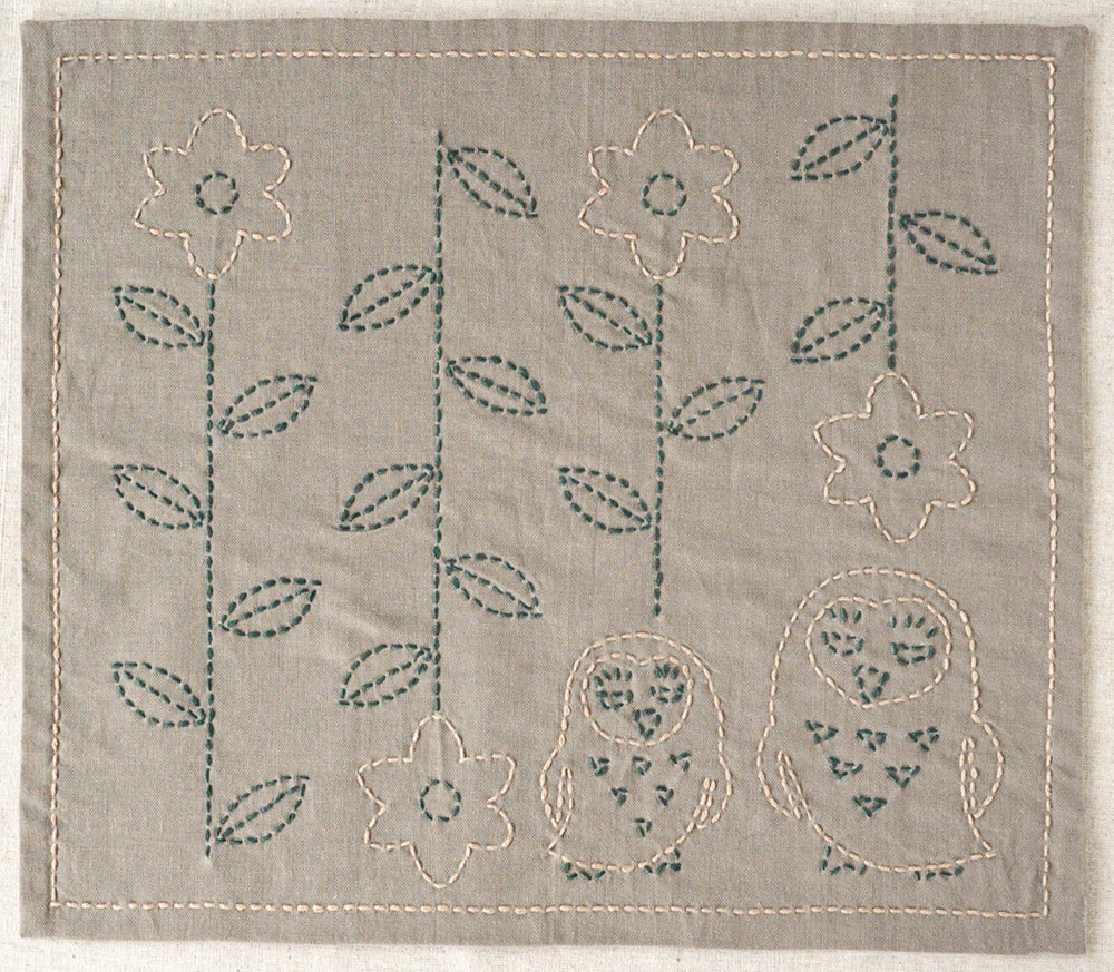 Owl Woodlands Sashiko Kit by Hirvi