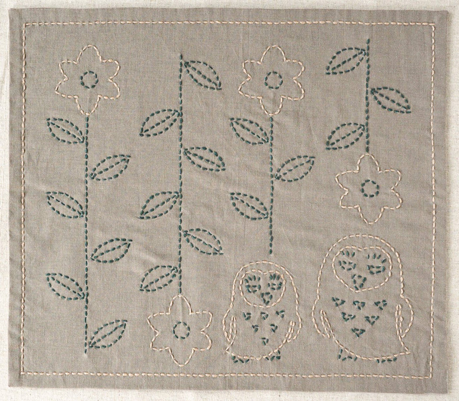 Owl Woodlands Sashiko Kit by Hirvi