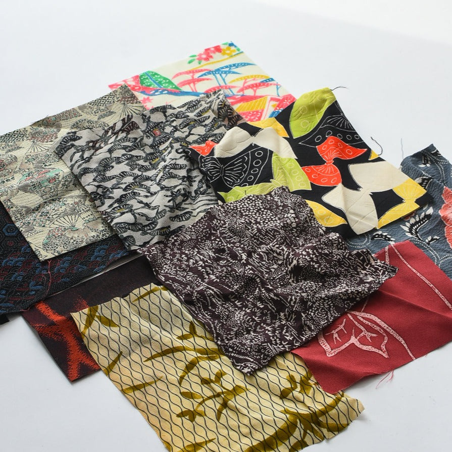 Vintage Japanese Silk Fabric Pack