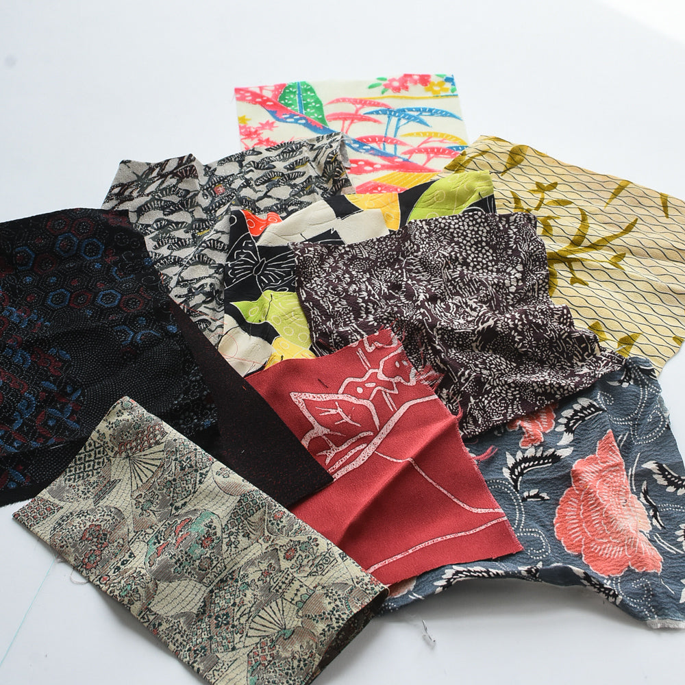 Vintage Japanese Silk Fabric Pack