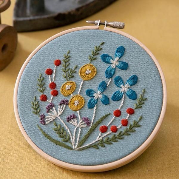 Wildflower Embroidery Kit by Alice Makabe, Blue