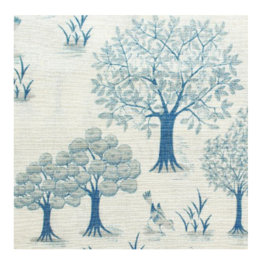 Fruit Trees Linen/Cotton Canvas, Blue