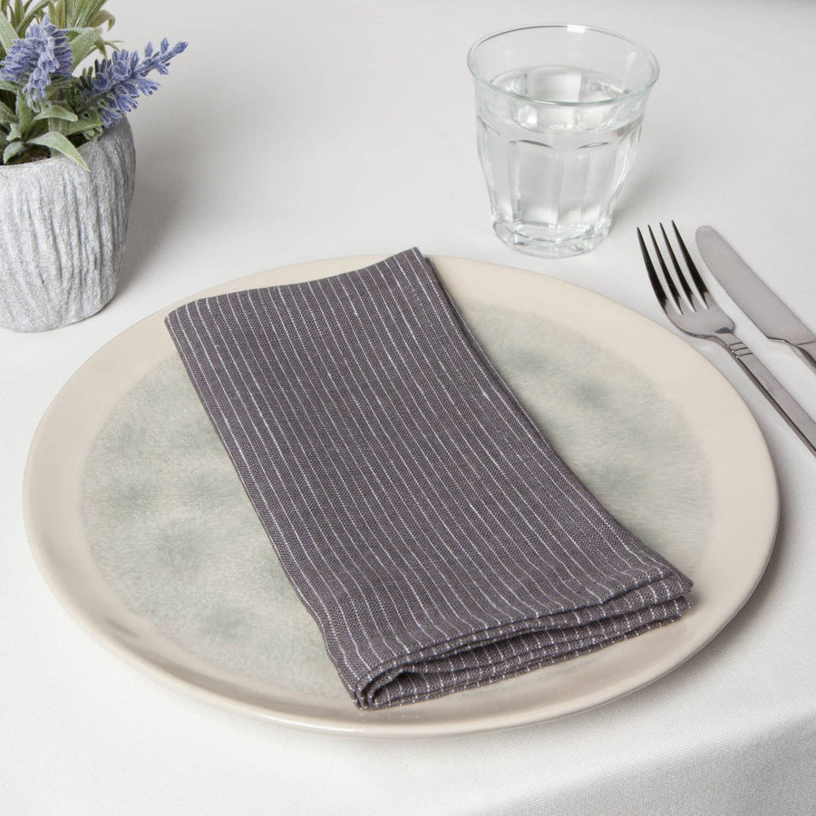 Shadow Pinstripe Linen Napkins Set of 4