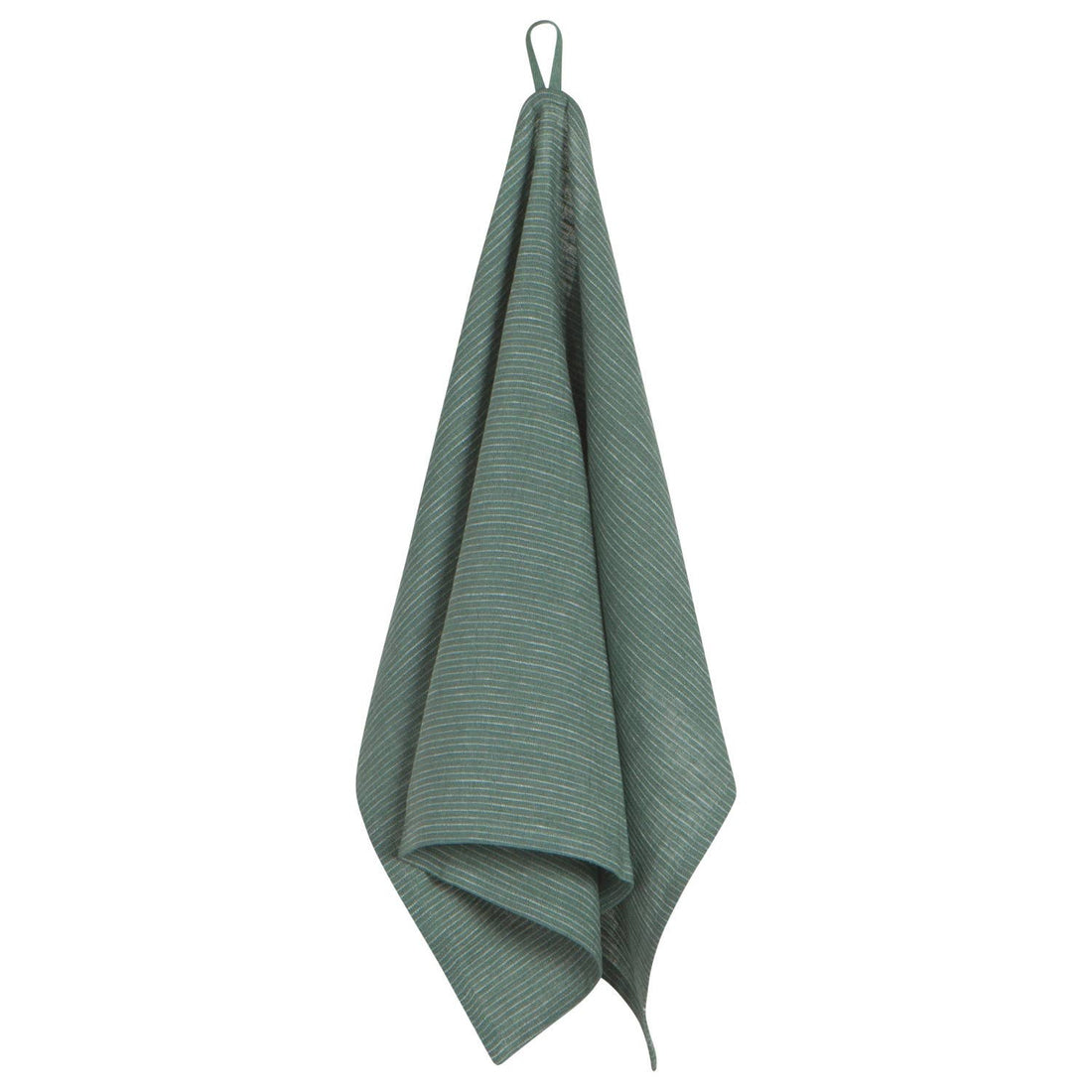 Jade Green Pinstripe Linen Dishtowel