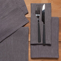 Shadow Pinstripe Linen Napkins Set of 4