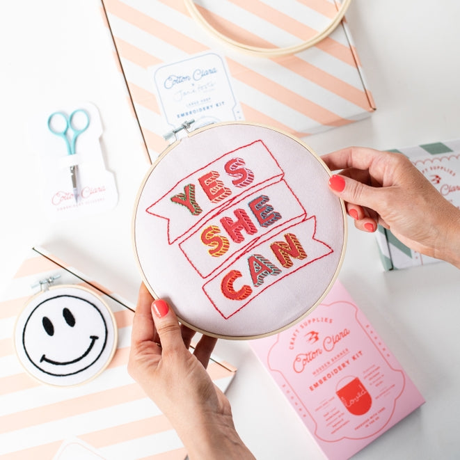 Yes She Can Embroidery Kit