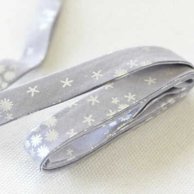 Bias Tape - Metallic Snow