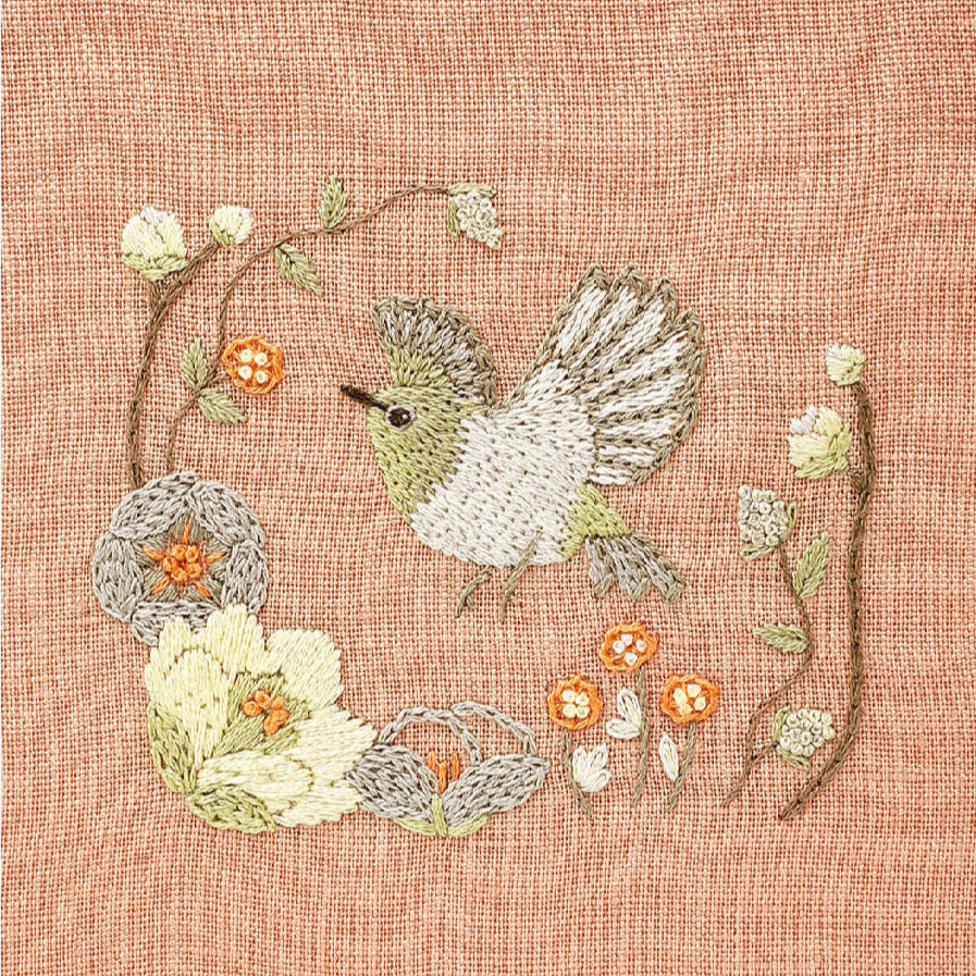 Warbling White-Eye Embroidery Kit