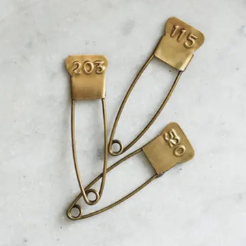 Brass Numbered Pins, Set of 3