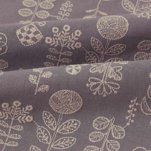 Scandi Flowers Embroidered Fabric by Hirvi