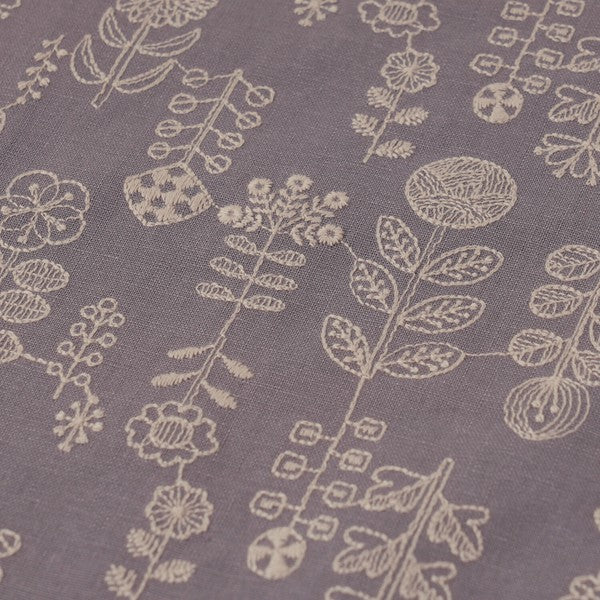 Scandi Flowers Embroidered Fabric by Hirvi