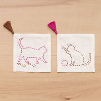 Sashiko Coaster Kit - Cats