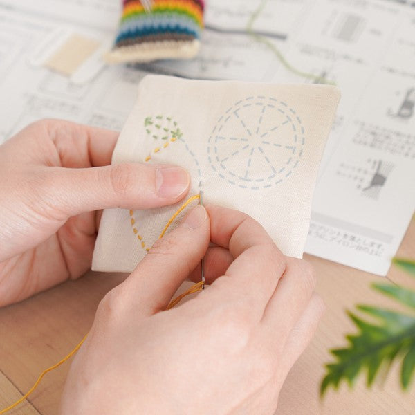 Sashiko Coaster Kit - Hedgehog and Bird