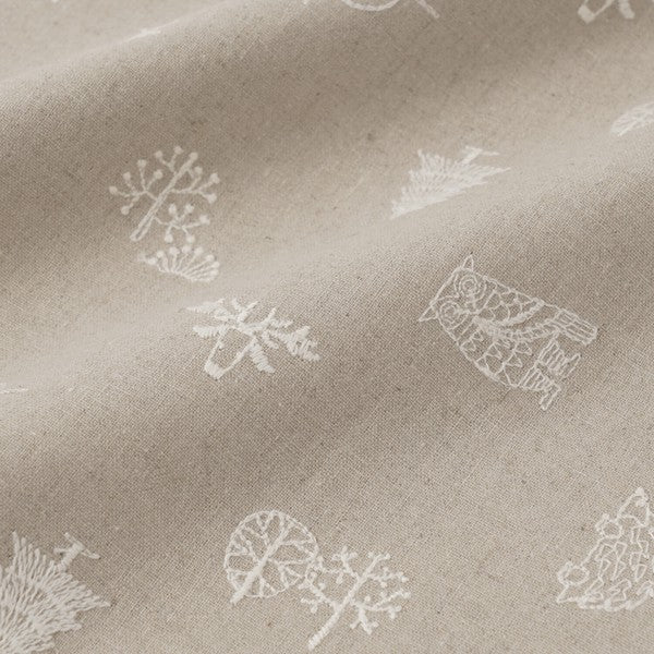 Scandi Forest Embroidered Fabric by Hirvi