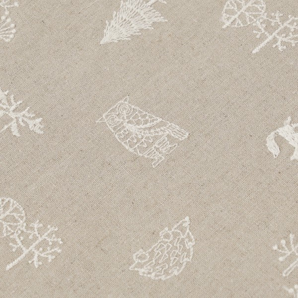 Scandi Forest Embroidered Fabric by Hirvi