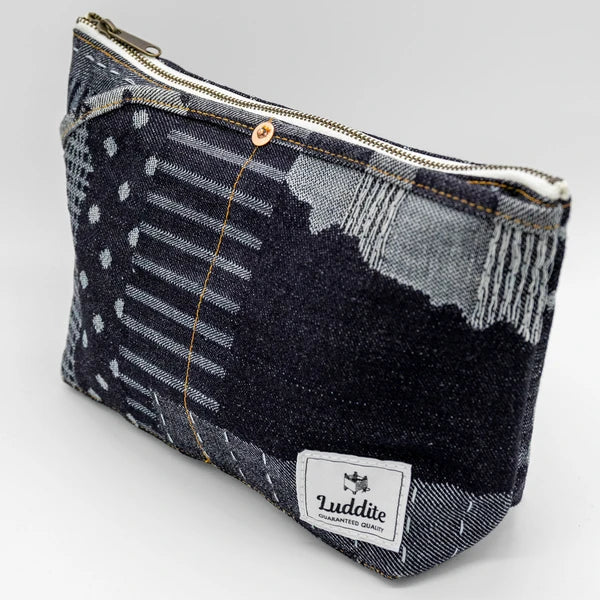 Okayama Geo Denim Pouch - Lg