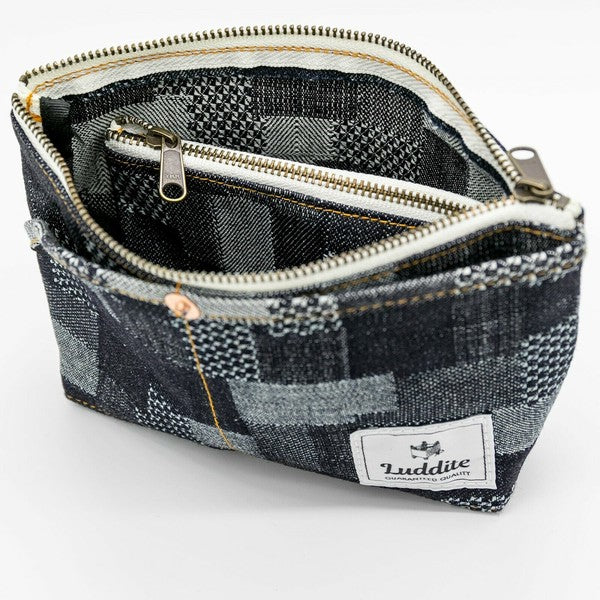 Okayama Patchwork Denim Pouch - Sm