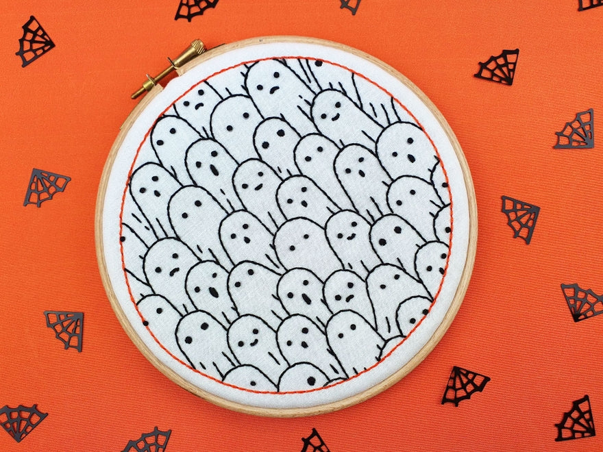 Ghosts Spooky Halloween Embroidery Cloth