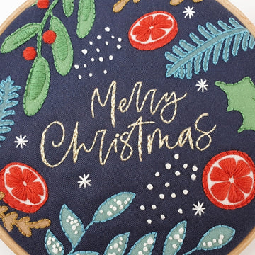 "Merry Christmas" Embroidery Cloth