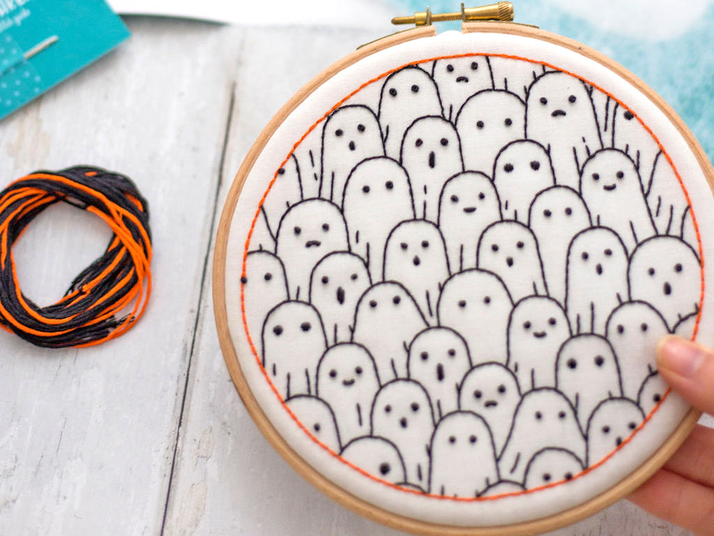 Ghosts Spooky Halloween Embroidery Cloth