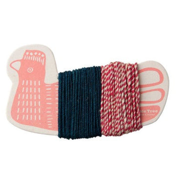 Bird Card Cord - Pink & Navy