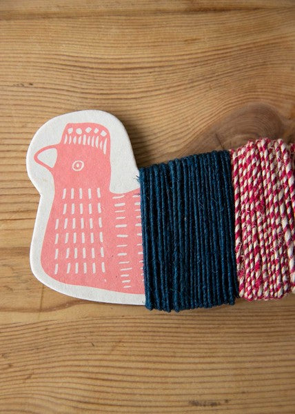 Hand-Spun Cord  - Navy & Pink