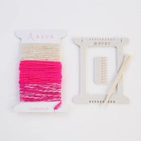 Pokeori Mini Loom Weaving Kit, Neon Pink