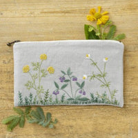 Zip Pouch Embroidery Kit - Fennel, Comfrey, & Chamomile, 4x8"