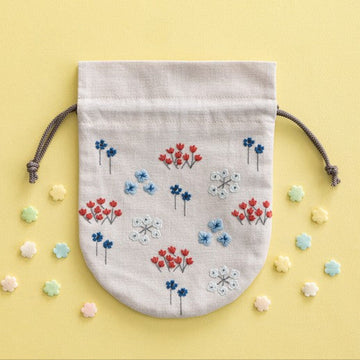 Tiny Flowers Pouch Embroidery Kit