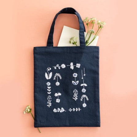 12 Flowers Tote Bag Embroidery Kit