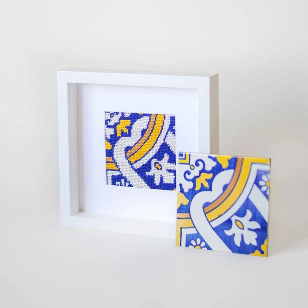 Portuguese Tile Needlepoint Kit, Cedofeita