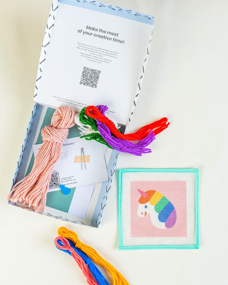 Rainbow Unicorn - Needlepoint Kit for Kids