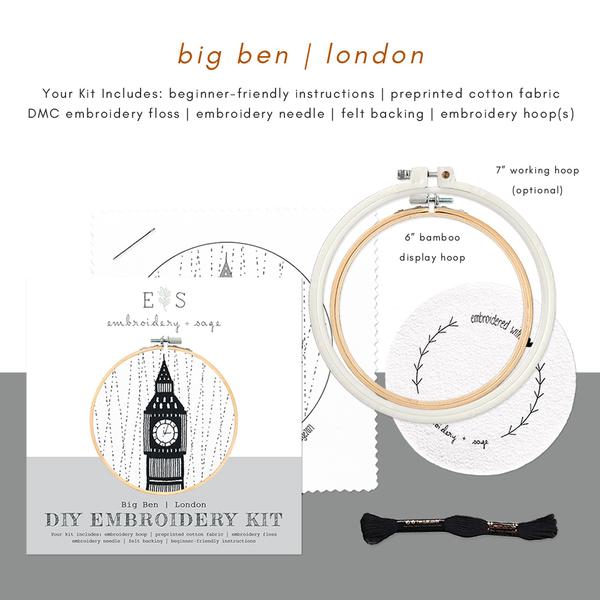 Big Ben, London Embroidery Kit