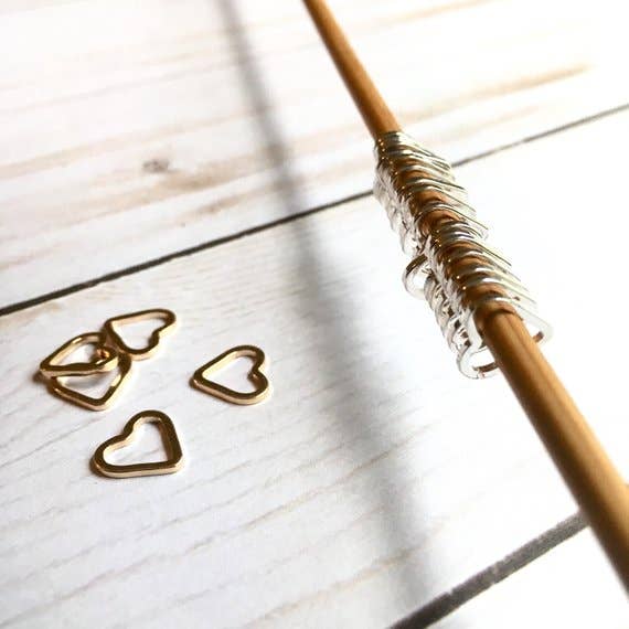 Heart Stitch Markers, Rose Gold